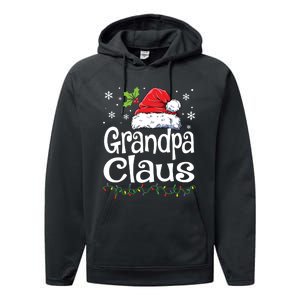 Grandpa Claus Shirts Christmas Lights Pajama Family Matching Performance Fleece Hoodie