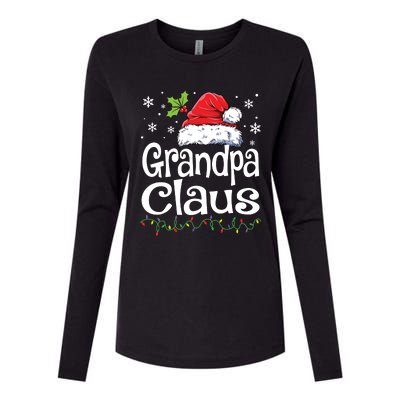 Grandpa Claus Shirts Christmas Lights Pajama Family Matching Womens Cotton Relaxed Long Sleeve T-Shirt