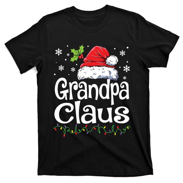 Grandpa Claus Shirts Christmas Lights Pajama Family Matching T-Shirt