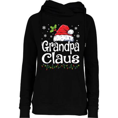 Grandpa Claus Shirts Christmas Lights Pajama Family Matching Womens Funnel Neck Pullover Hood