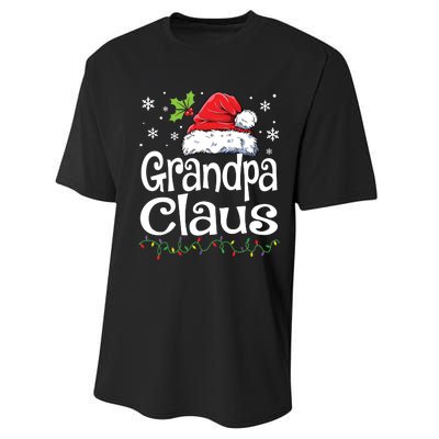 Grandpa Claus Shirts Christmas Lights Pajama Family Matching Performance Sprint T-Shirt