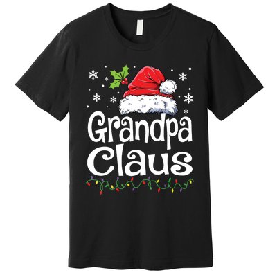 Grandpa Claus Shirts Christmas Lights Pajama Family Matching Premium T-Shirt