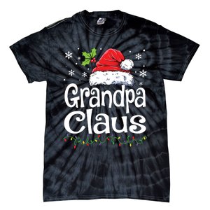 Grandpa Claus Shirts Christmas Lights Pajama Family Matching Tie-Dye T-Shirt