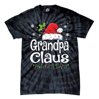 Grandpa Claus Shirts Christmas Lights Pajama Family Matching Tie-Dye T-Shirt