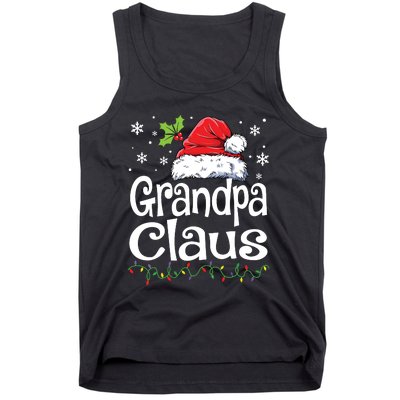 Grandpa Claus Shirts Christmas Lights Pajama Family Matching Tank Top