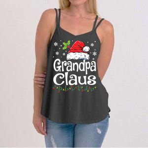 Grandpa Claus Shirts Christmas Lights Pajama Family Matching Women's Strappy Tank