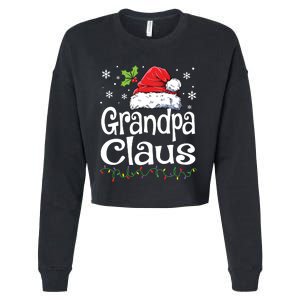 Grandpa Claus Shirts Christmas Lights Pajama Family Matching Cropped Pullover Crew