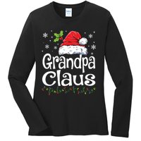 Grandpa Claus Shirts Christmas Lights Pajama Family Matching Ladies Long Sleeve Shirt