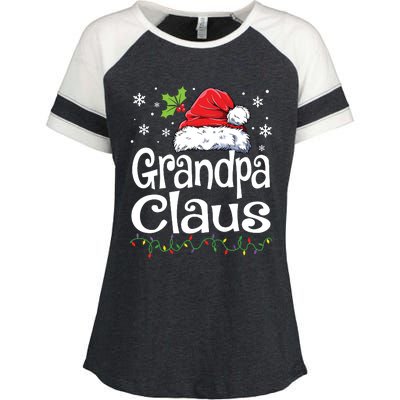 Grandpa Claus Shirts Christmas Lights Pajama Family Matching Enza Ladies Jersey Colorblock Tee