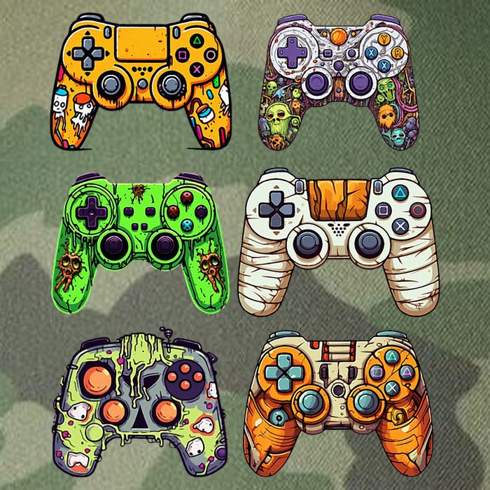 Gaming Controllers Skeleton Zombie Mummy Halloween Legacy Tie Dye Trucker Hat