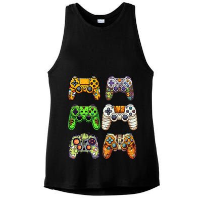 Gaming Controllers Skeleton Zombie Mummy Halloween Ladies PosiCharge Tri-Blend Wicking Tank