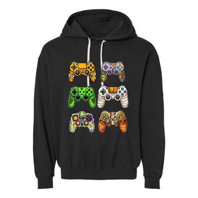 Gaming Controllers Skeleton Zombie Mummy Halloween Garment-Dyed Fleece Hoodie