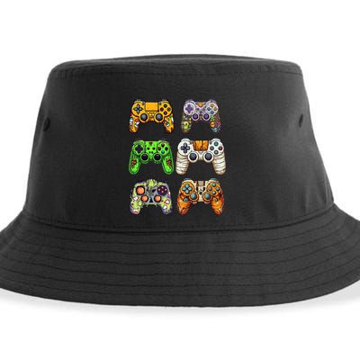 Gaming Controllers Skeleton Zombie Mummy Halloween Sustainable Bucket Hat