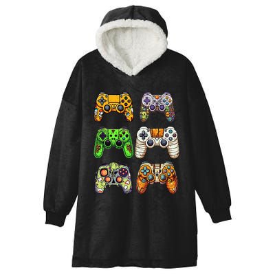 Gaming Controllers Skeleton Zombie Mummy Halloween Hooded Wearable Blanket