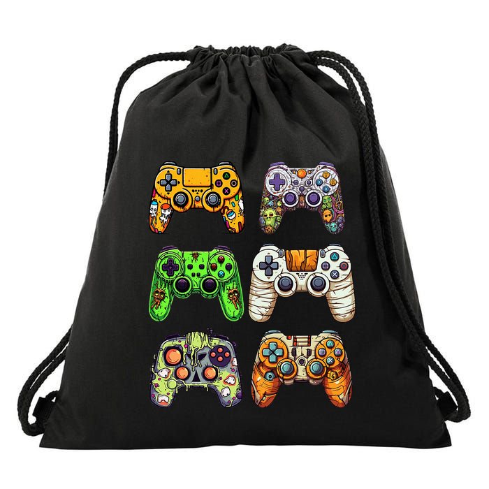 Gaming Controllers Skeleton Zombie Mummy Halloween Drawstring Bag