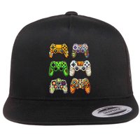 Gaming Controllers Skeleton Zombie Mummy Halloween Flat Bill Trucker Hat