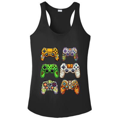 Gaming Controllers Skeleton Zombie Mummy Halloween Ladies PosiCharge Competitor Racerback Tank