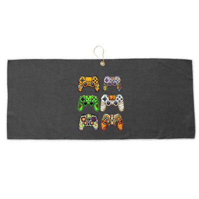 Gaming Controllers Skeleton Zombie Mummy Halloween Large Microfiber Waffle Golf Towel