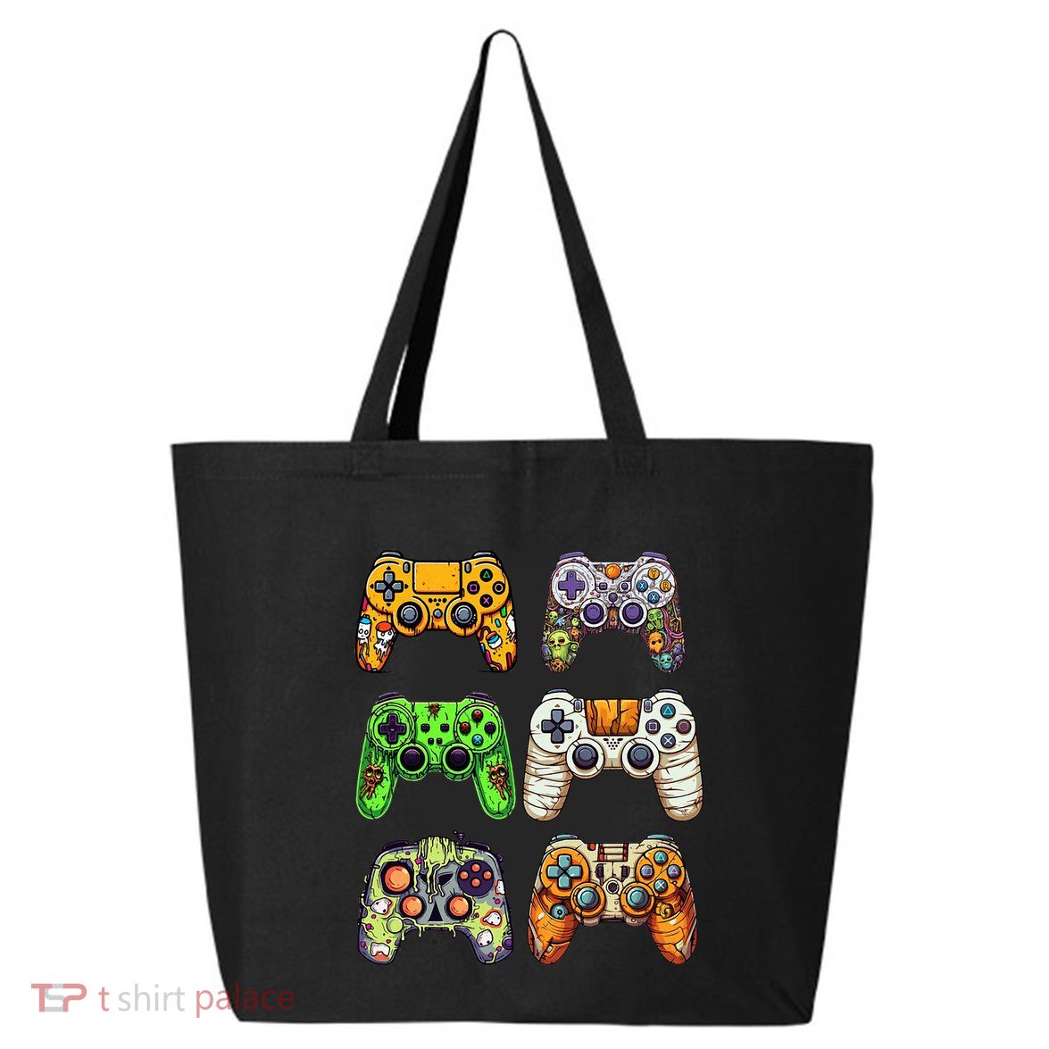 Gaming Controllers Skeleton Zombie Mummy Halloween 25L Jumbo Tote