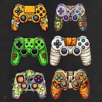 Gaming Controllers Skeleton Zombie Mummy Halloween 25L Jumbo Tote