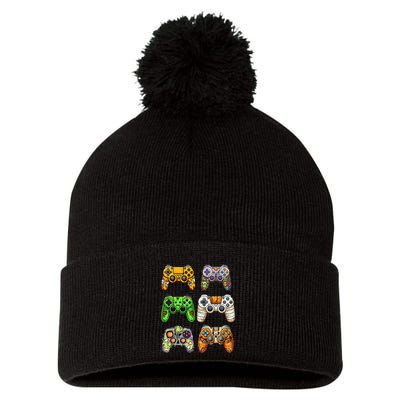 Gaming Controllers Skeleton Zombie Mummy Halloween Pom Pom 12in Knit Beanie