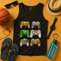 Gaming Controllers Skeleton Zombie Mummy Halloween Tank Top