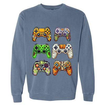 Gaming Controllers Skeleton Zombie Mummy Halloween Garment-Dyed Sweatshirt