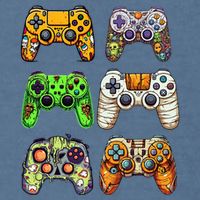 Gaming Controllers Skeleton Zombie Mummy Halloween Garment-Dyed Sweatshirt