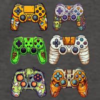 Gaming Controllers Skeleton Zombie Mummy Halloween Vector Backpack