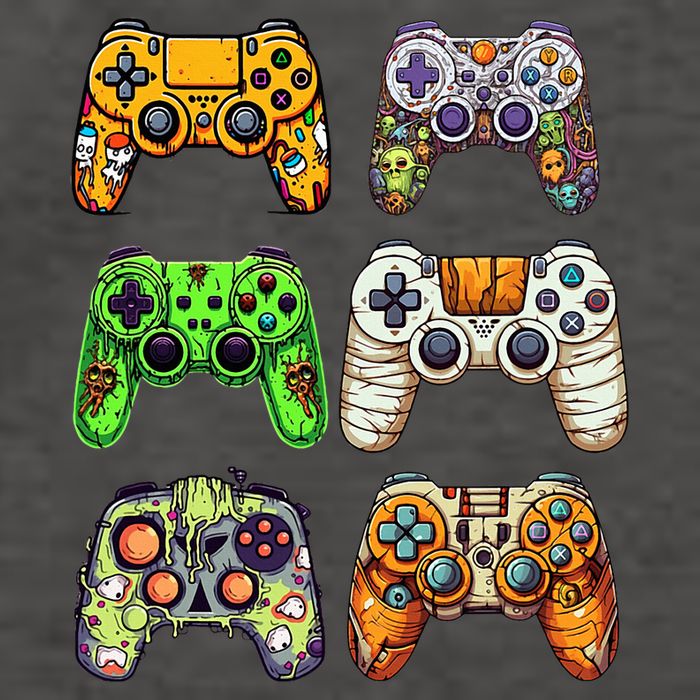 Gaming Controllers Skeleton Zombie Mummy Halloween Vector Backpack