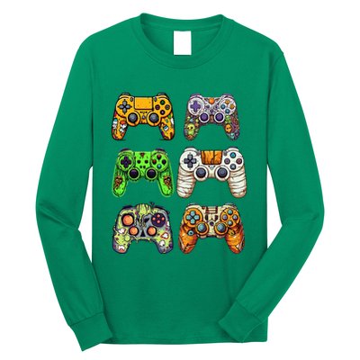 Gaming Controllers Skeleton Zombie Mummy Halloween Long Sleeve Shirt