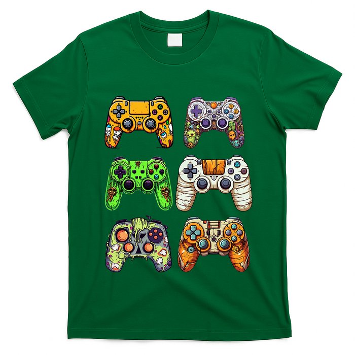 Gaming Controllers Skeleton Zombie Mummy Halloween T-Shirt