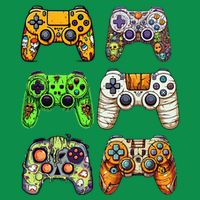 Gaming Controllers Skeleton Zombie Mummy Halloween T-Shirt