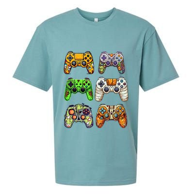 Gaming Controllers Skeleton Zombie Mummy Halloween Sueded Cloud Jersey T-Shirt