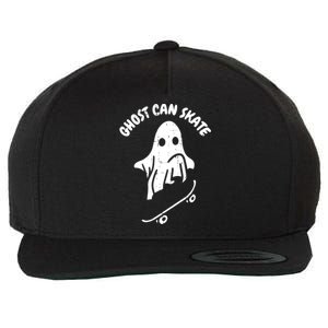 Ghost Can Skate Halloween Costume Ghoul Skateboard Skater Gift Wool Snapback Cap