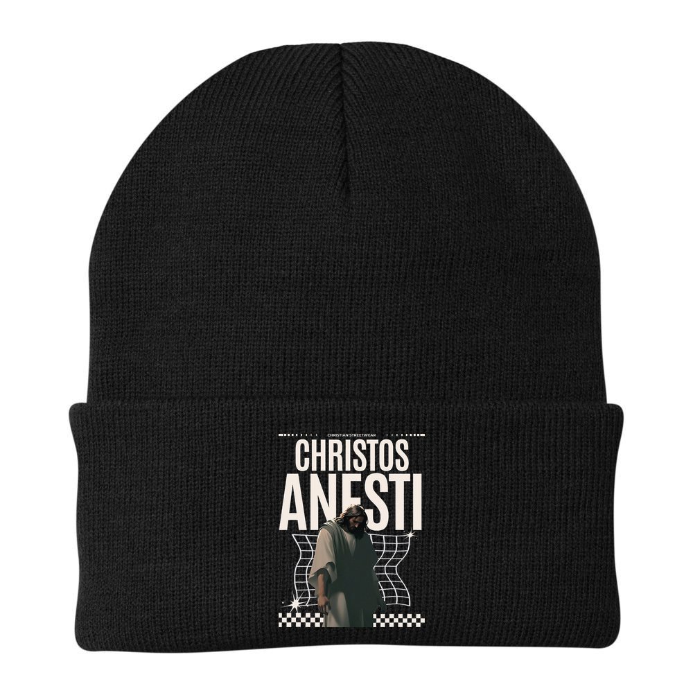 Greek Christian Streetwear Jesus Christ Is Risen Women Beanie