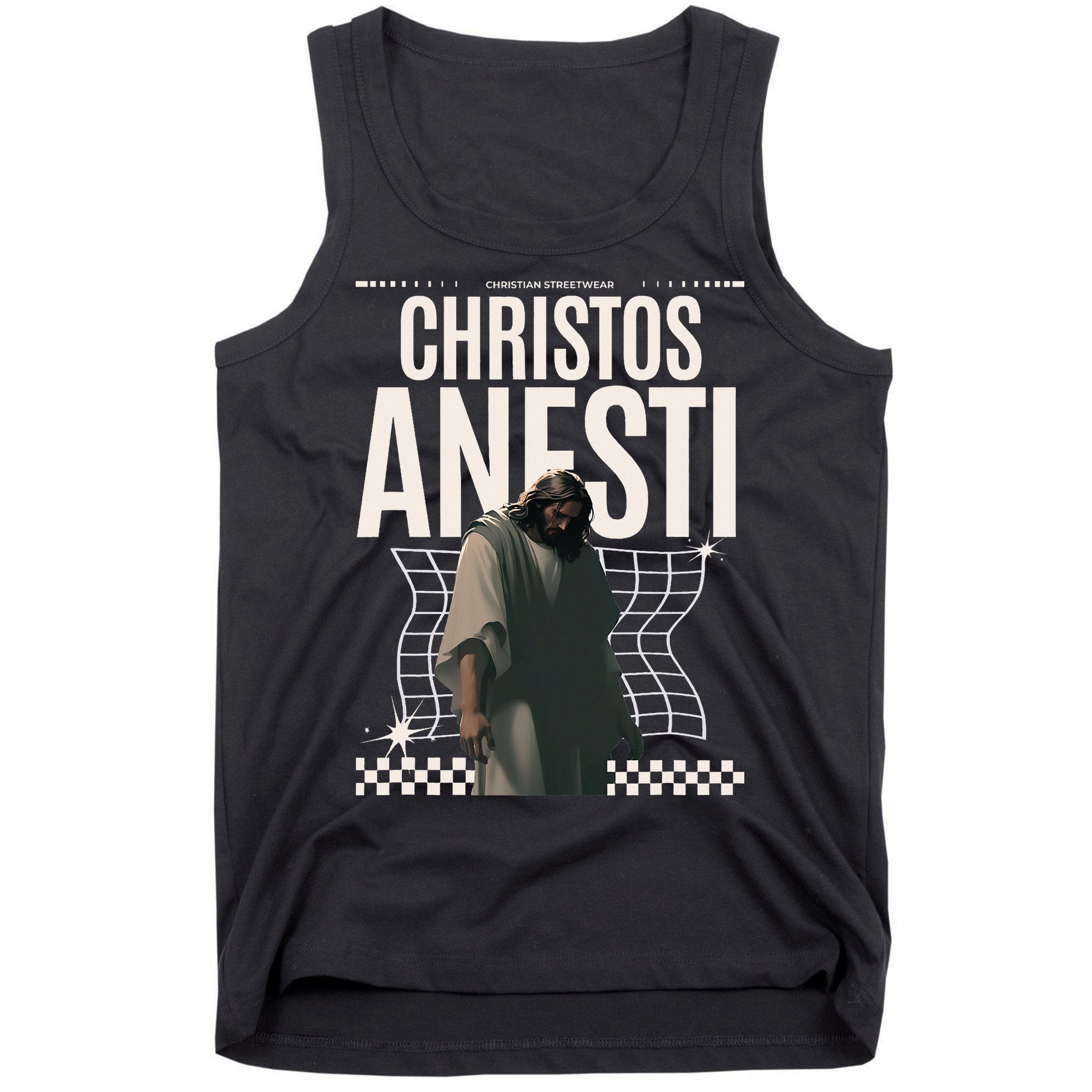 Greek Christian Streetwear Jesus Christ Is Risen Women Tank Top