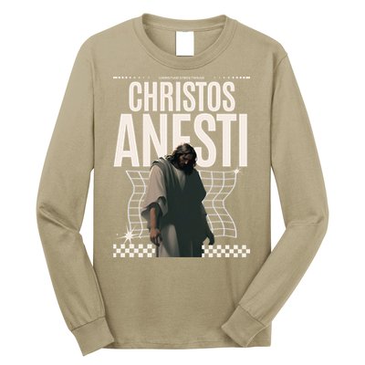 Greek Christian Streetwear Jesus Christ Is Risen Women Long Sleeve Shirt