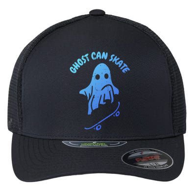 Ghost Can Skate Halloween Costume Ghoul Skateboard Skater Gift Flexfit Unipanel Trucker Cap