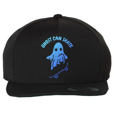 Ghost Can Skate Halloween Costume Ghoul Skateboard Skater Gift Wool Snapback Cap