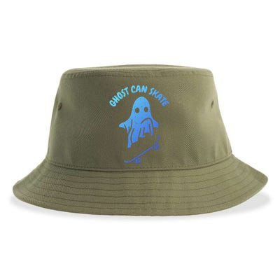 Ghost Can Skate Halloween Costume Ghoul Skateboard Skater Gift Sustainable Bucket Hat