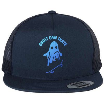 Ghost Can Skate Halloween Costume Ghoul Skateboard Skater Gift Flat Bill Trucker Hat