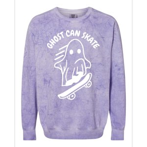 Ghost Can Skate Halloween Skateboarding Funny Gift Colorblast Crewneck Sweatshirt