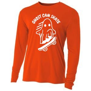 Ghost Can Skate Halloween Skateboarding Funny Gift Cooling Performance Long Sleeve Crew