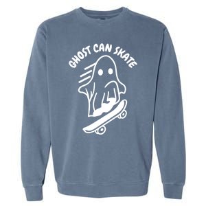 Ghost Can Skate Halloween Skateboarding Funny Gift Garment-Dyed Sweatshirt