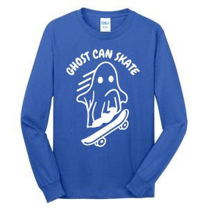 Ghost Can Skate Halloween Skateboarding Funny Gift Tall Long Sleeve T-Shirt