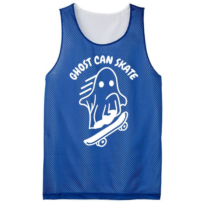 Ghost Can Skate Halloween Skateboarding Funny Gift Mesh Reversible Basketball Jersey Tank