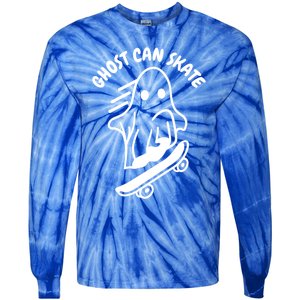 Ghost Can Skate Halloween Skateboarding Funny Gift Tie-Dye Long Sleeve Shirt