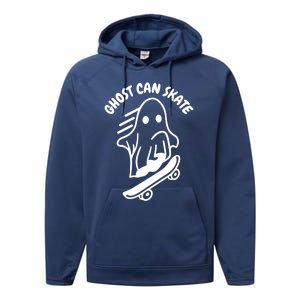 Ghost Can Skate Halloween Skateboarding Funny Gift Performance Fleece Hoodie