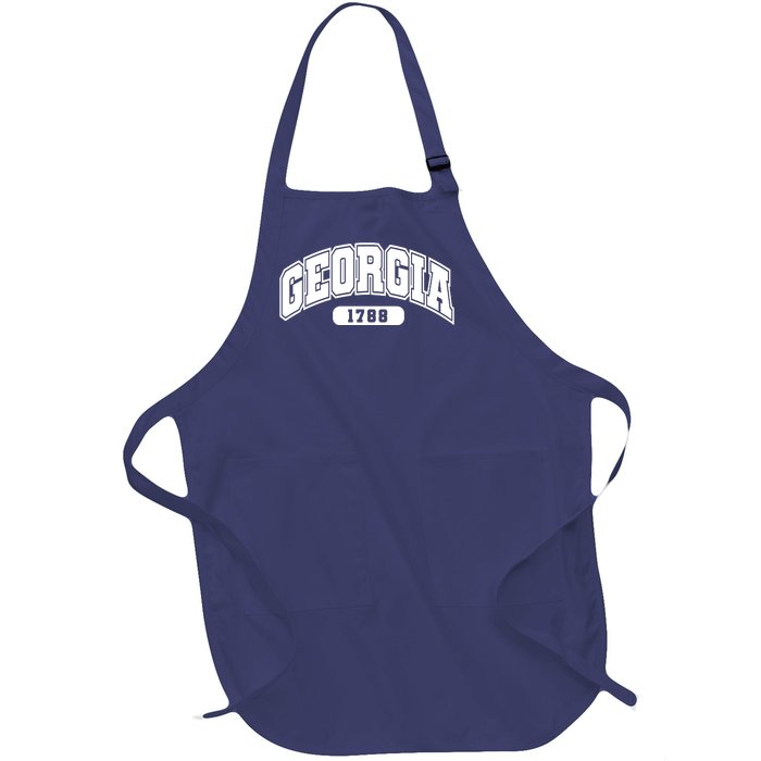 Georgia Collegiate Style 1788 Full-Length Apron With Pockets